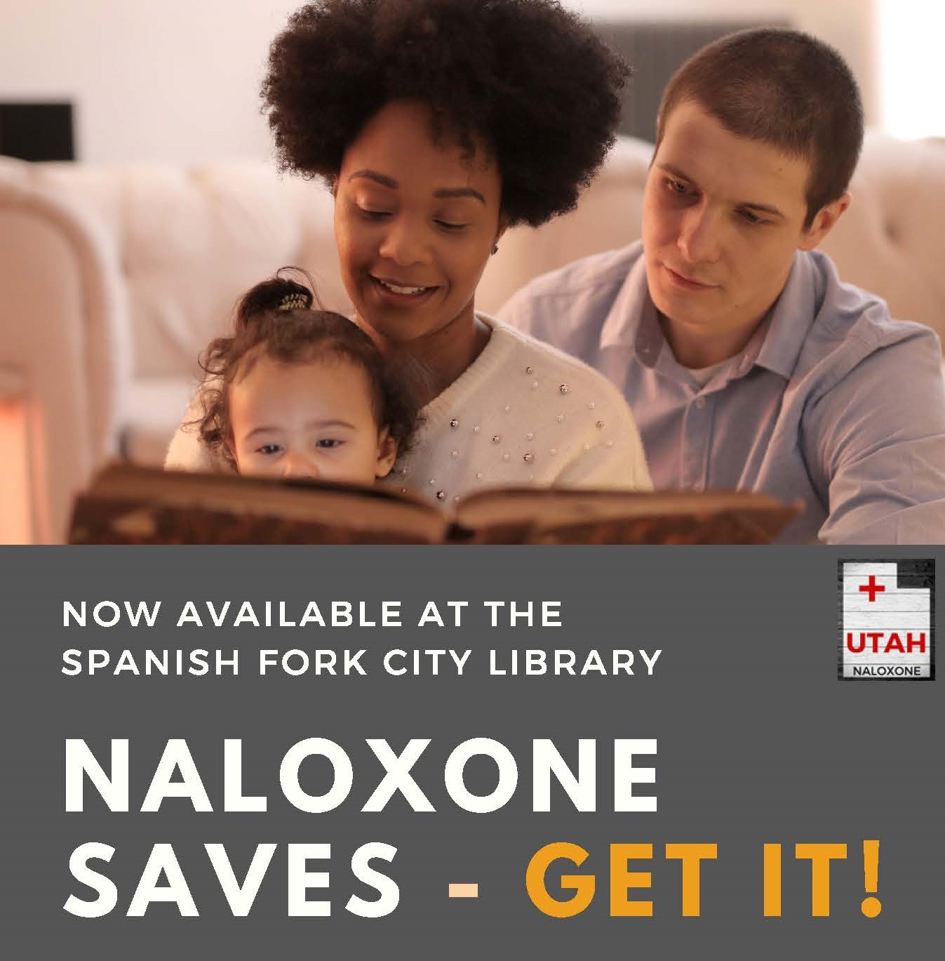 Now available at the Spanish Fork City Library. Naloxone saves - Get it!