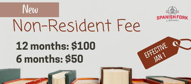 New Non-Resident Fee. 12 months: $100. 6 months: $50.